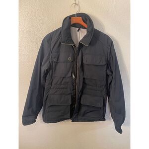 J. LINDEBERG Size Medium Utility Parka‎ Military Jacket Full Zip Charcoal Black